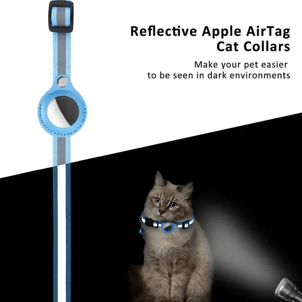 Reflective Pet Collar with Airtag Holder